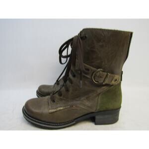 Dromedaris Womens Size 42 EUR Brown Leather Zip Lace Up Fashion Ankle Boots